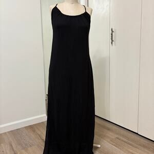 Cover2Cover Black Maxi Swim Cover Up Open Back Strappy Maxi Dress Size Small